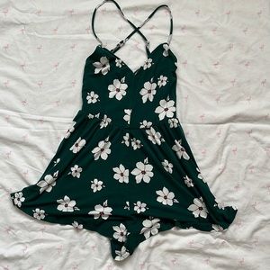 Green Floral Romper